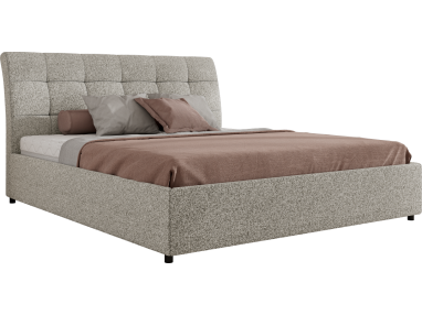 Łóżko tapicerowane GALA CLASSIC 160x200 - materac multipocket - jasnoszary, struktura