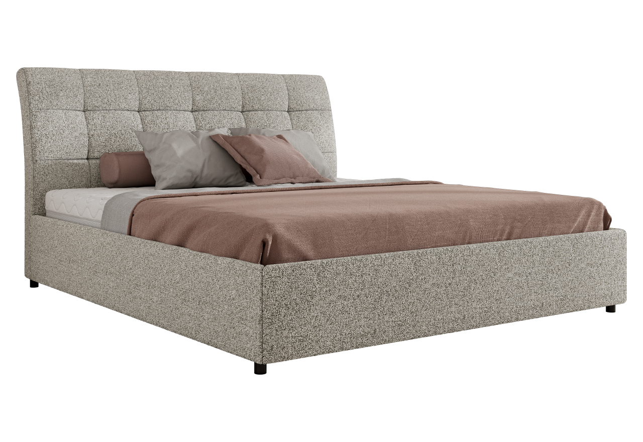 Łóżko tapicerowane GALA CLASSIC 160x200 - materac multipocket - jasnoszary, struktura