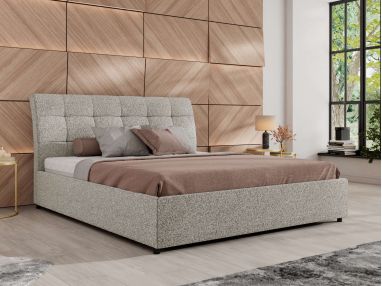 Łóżko tapicerowane GALA CLASSIC 180x200 - materac multipocket - jasnoszary, struktura