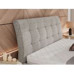 Łóżko tapicerowane GALA CLASSIC 180x200 - materac multipocket - jasnoszary, struktura