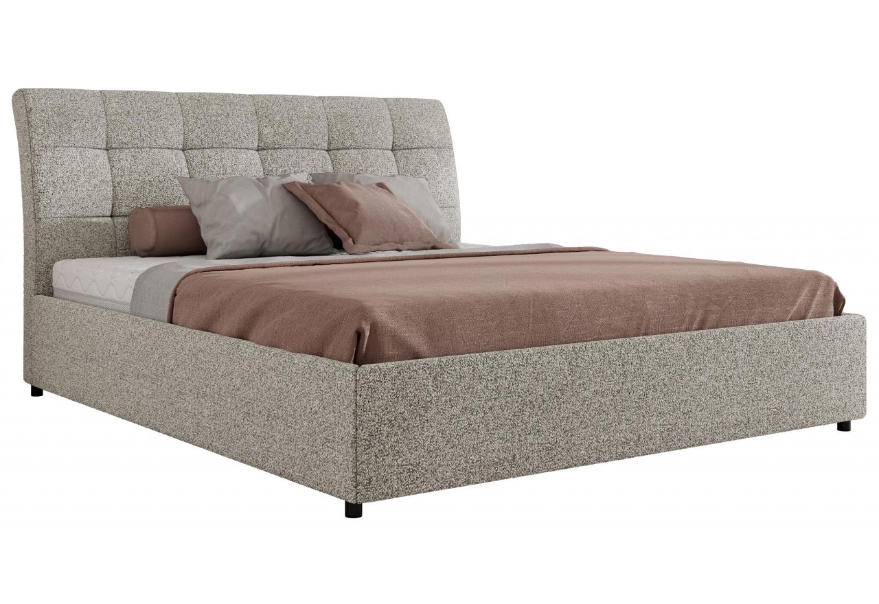 Łóżko tapicerowane GALA CLASSIC 180x200 - materac multipocket - jasnoszary, struktura