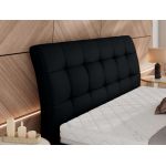 Łóżko tapicerowane GALA CLASSIC 160x200 - materac multipocket - czarny, ekoskóra