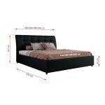 Łóżko tapicerowane GALA CLASSIC 160x200 - materac multipocket - czarny, ekoskóra