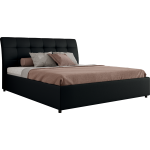 Łóżko tapicerowane GALA CLASSIC 180x200 - materac multipocket - czarny, ekoskóra