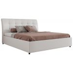 Łóżko tapicerowane GALA CLASSIC 160x200 - materac pocket - biały, ekoskóra