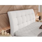 Łóżko tapicerowane GALA CLASSIC 180x200 - materac pocket - biały, ekoskóra