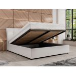 Łóżko tapicerowane GALA CLASSIC 160x200 - materac multipocket - biały, ekoskóra