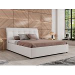 Łóżko tapicerowane GALA CLASSIC 180x200 - materac multipocket - biały, ekoskóra