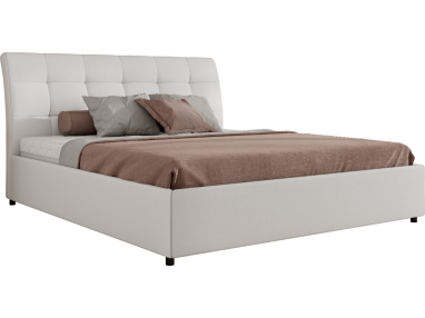 Łóżko tapicerowane GALA CLASSIC 180x200 - materac multipocket - biały, ekoskóra