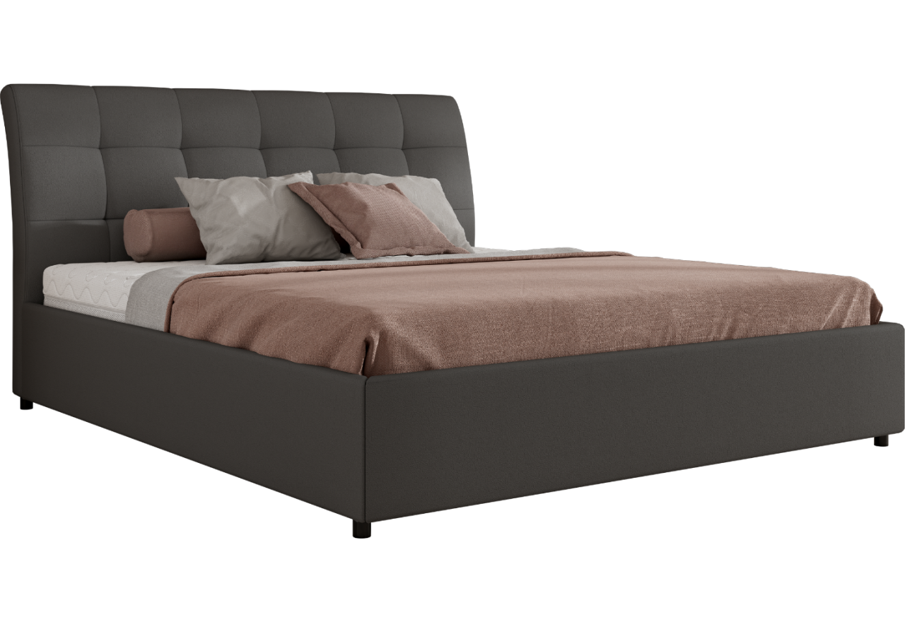 Łóżko tapicerowane GALA CLASSIC 160x200 - materac multipocket - szary, ekoskóra