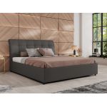 Łóżko tapicerowane GALA CLASSIC 180x200 - materac multipocket - szary, ekoskóra