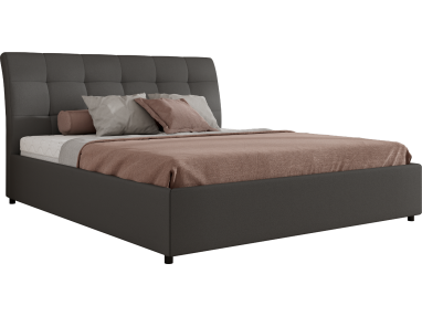 Łóżko tapicerowane GALA CLASSIC 180x200 - materac multipocket - szary, ekoskóra