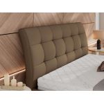 Łóżko tapicerowane GALA CLASSIC 160x200 - materac multipocket - brązowy, ekoskóra