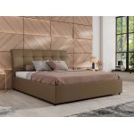 Łóżko tapicerowane GALA CLASSIC 180x200 - materac multipocket - brązowy, ekoskóra