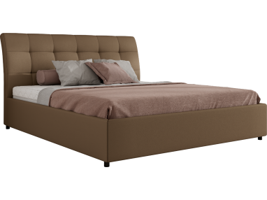 Łóżko tapicerowane GALA CLASSIC 180x200 - materac multipocket - brązowy, ekoskóra