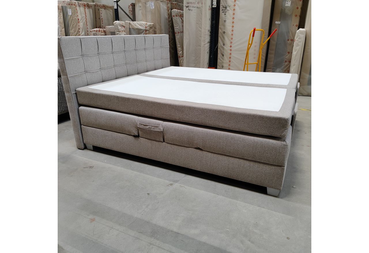 Łóżko kontynentalne, elektrycznie sterowane z pilota - ELECTRO 200x200 - Matana 17 - beżowy - OUTLETU