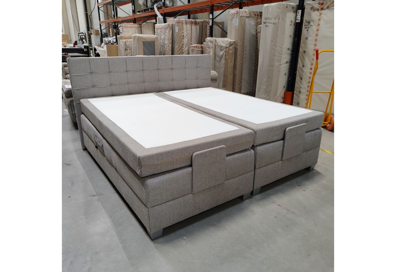 Łóżko kontynentalne, elektrycznie sterowane z pilota - ELECTRO 200x200 - Matana 17 - beżowy - OUTLETU