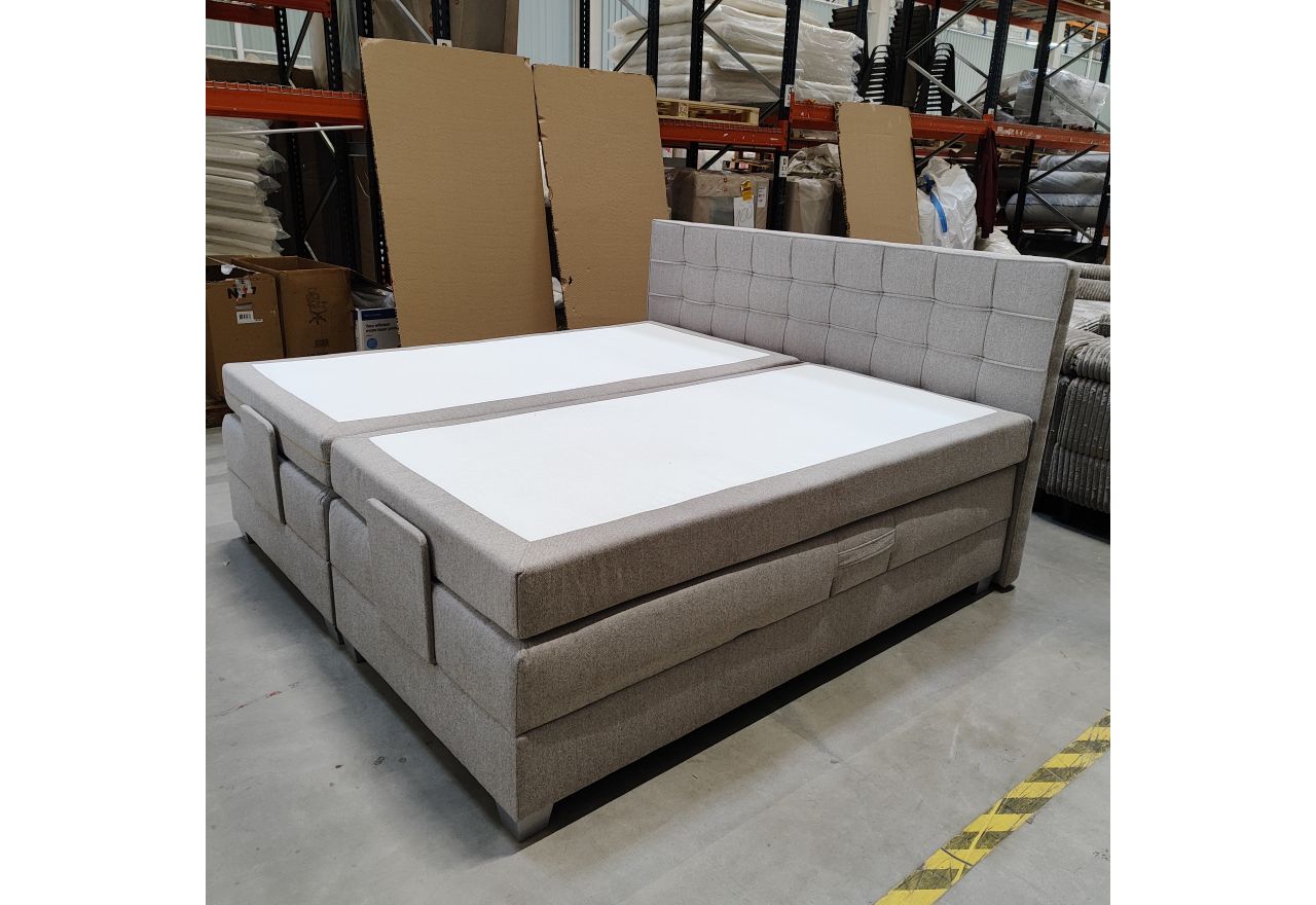 Łóżko kontynentalne, elektrycznie sterowane z pilota - ELECTRO 200x200 - Matana 17 - beżowy - OUTLETU