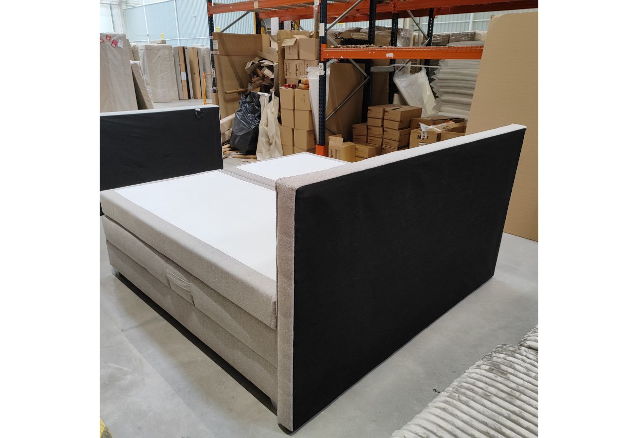 Łóżko kontynentalne, elektrycznie sterowane z pilota - ELECTRO 200x200 - Matana 17 - beżowy - OUTLETU