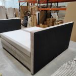 Łóżko kontynentalne, elektrycznie sterowane z pilota - ELECTRO 200x200 - Matana 17 - beżowy - OUTLETU