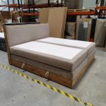 Łóżko kontynentalne WOOD CLASSIC KING 200x200 - Puente 16 - beżowy - OUTLETU