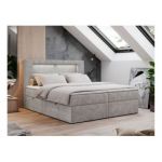 Łóżko kontynentalne GOLD 5 200x200 - Matana 01 - jasny szary - OUTLETU