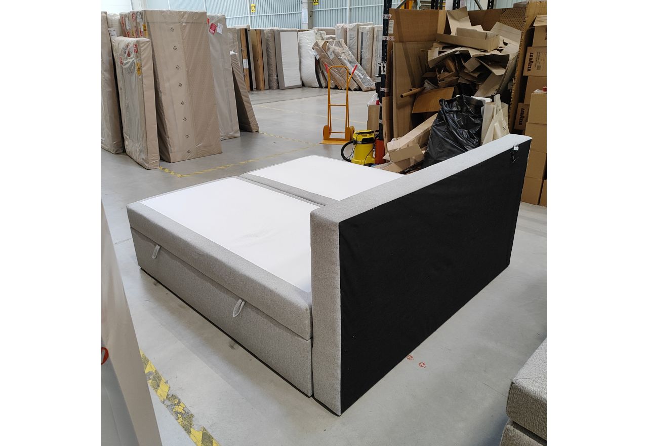 Łóżko kontynentalne GOLD 5 200x200 - Matana 01 - jasny szary - OUTLETU