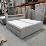 Łóżko kontynentalne GOLD 5 200x200 - Matana 01 - jasny szary - OUTLETU