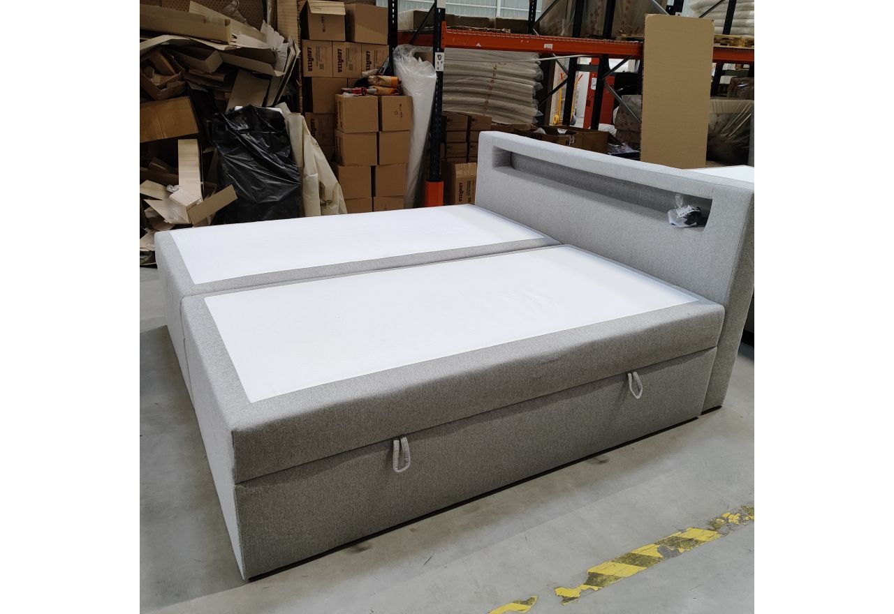 Łóżko kontynentalne GOLD 5 200x200 - Matana 01 - jasny szary - OUTLETU