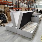 Łóżko kontynentalne GOLD 5 200x200 - Matana 01 - jasny szary - OUTLETU