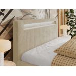 Łóżko tapicerowane GOLD 5 CLASSIC 200x200 - materac piankowy - kremowy, plusz