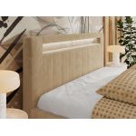 Łóżko tapicerowane GOLD 5 CLASSIC 140x200 - materac pocket - beżowy, plusz