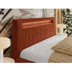 Łóżko tapicerowane GOLD 5 CLASSIC 140x200 - materac pocket - pomarańczowy, plusz