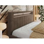 Łóżko tapicerowane GOLD 5 CLASSIC 180x200 - materac pocket - brązowy, welwet