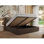 Łóżko tapicerowane GOLD 5 CLASSIC 180x200 - materac pocket - brązowy, welwet