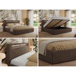 Łóżko tapicerowane GOLD 5 CLASSIC 180x200 - materac pocket - brązowy, welwet