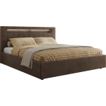 Łóżko tapicerowane GOLD 5 CLASSIC 160x200 - materac multipocket - brązowy, welwet