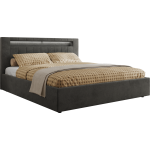 Łóżko tapicerowane GOLD 5 CLASSIC 180x200 - materac multipocket - ciemnoszary, welwet