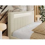 Łóżko tapicerowane GOLD 5 CLASSIC 180x200 - materac piankowy - kremowy, struktura