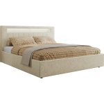 Łóżko tapicerowane GOLD 5 CLASSIC 200x200 - materac multipocket - kremowy, struktura