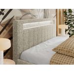 Łóżko tapicerowane GOLD 5 CLASSIC 140x200 - materac pocket - beżowy, struktura