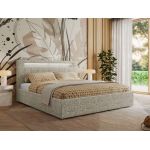 Łóżko tapicerowane GOLD 5 CLASSIC 160x200 - materac pocket - beżowy, struktura