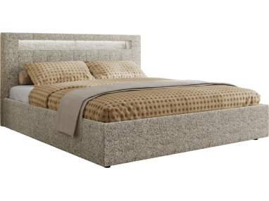 Łóżko tapicerowane GOLD 5 CLASSIC 180x200 - materac pocket - beżowy, struktura