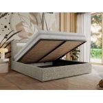 Łóżko tapicerowane GOLD 5 CLASSIC 160x200 - materac multipocket - beżowy, struktura