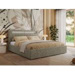 Łóżko tapicerowane GOLD 5 CLASSIC 160x200 - materac pocket - szary, struktura