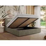 Łóżko tapicerowane GOLD 5 CLASSIC 160x200 - materac pocket - szary, struktura