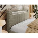 Łóżko tapicerowane GOLD 5 CLASSIC 160x200 - materac multipocket - szary, struktura