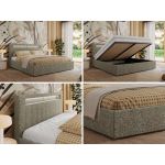 Łóżko tapicerowane GOLD 5 CLASSIC 180x200 - materac multipocket - szary, struktura