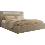 Łóżko tapicerowane GOLD 5 CLASSIC 160x200 - materac pocket - ciemnobeżowy, struktura