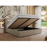 Łóżko tapicerowane GOLD 5 CLASSIC 180x200 - materac pocket - ciemnobeżowy, struktura